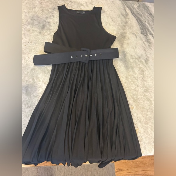 ASOS Dresses & Skirts - ASOS Black Pleated Dress with Belt